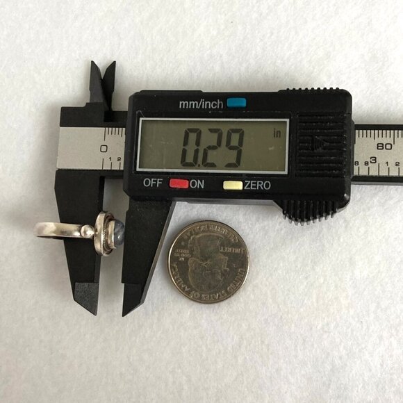 Sterling Silver 925 Blue Flash Oval Bezel Set Labradorite Feldspar Ring Sz 6.25 - Picture 16 of 16